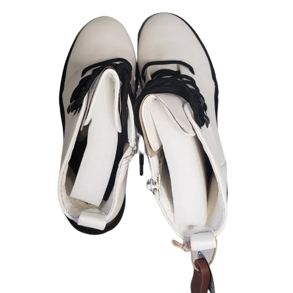 MIA Tauren Faux Leather Combat Boots Women's Size 9 Chassidy White Malta - Picture 7 of 16